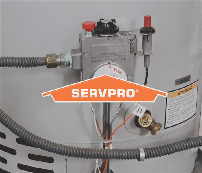 Water heater with SERVPRO logo